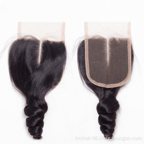 100% human hair silk top lace closure, 10 A Malaysian hair bundle